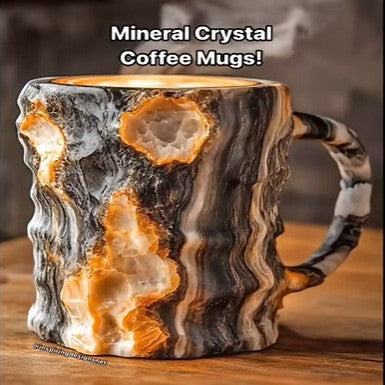 400ml Resin Mineral Crystal Coffee Mugs With Handles Elegant Fake Mineral Crystal Cup For Workplace Home Decor Christmas Gift Kitchen Gadgets